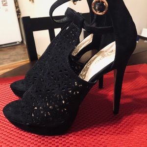 Aldo Black Suede Stilettos